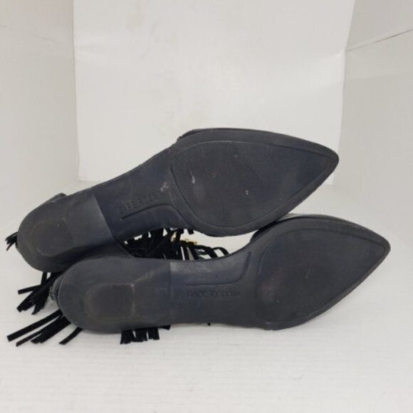 Cape Robin Black Fringe Zip Slip-on Flats Sz 6.5 - Picture 6 of 7